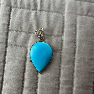 Silver and Turquoise Teardrop Pendant